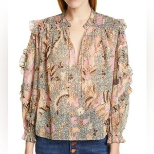 Ulla Johnson Lara Ruffle Trim Top